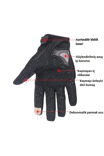 Scoyco Erkek Siyah Mc44 Yazlık Full Korumalı Profesyonel Uzun Eldiven