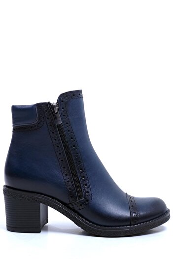 Ustalar Ayakkabı Çanta Γυναικείες μπότες με τακούνι Navy Blue από γνήσιο δέρμα 074.602