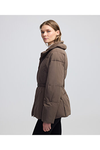 İpekyol Inflatable coat with artificial fur