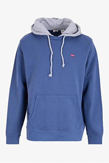 Levi's Levis Mavi Erkek Kapüşon Normal Düz Sweatshirt 001TV-0001