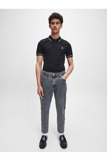 Calvin Klein Calvin Klein Mens Black Tipping Short Sleeve Polo T-Shirt