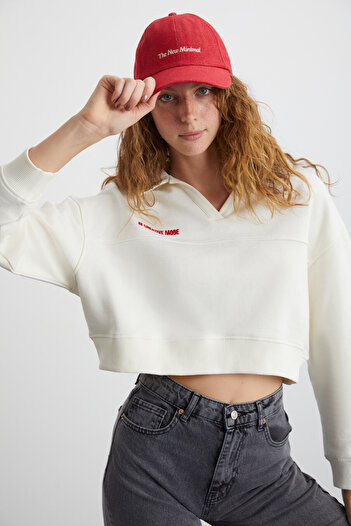 GRIMELANGE Laney Women's Organic Cotton Ecru Sweatshirt