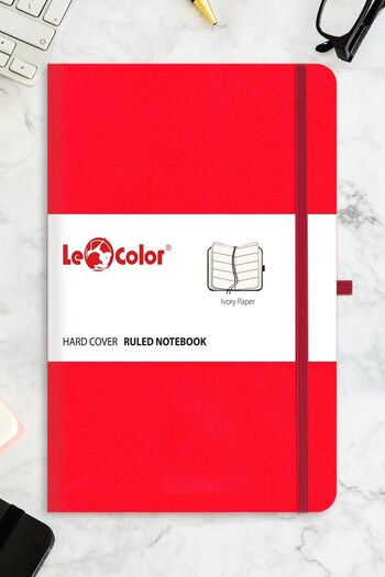 Le Color Caiet clasic nedatat Rec Note 13x21 Roșu cu linii
