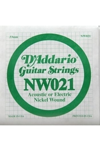 Daddario Daddarıo Nw021 Electric and Acoustic Single Wire, (Re), Nickel