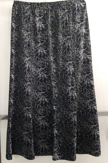 N.Y.YILDIZ Star Polyesterviscon Fabric Unlined Summer Waist Elastic Skirt