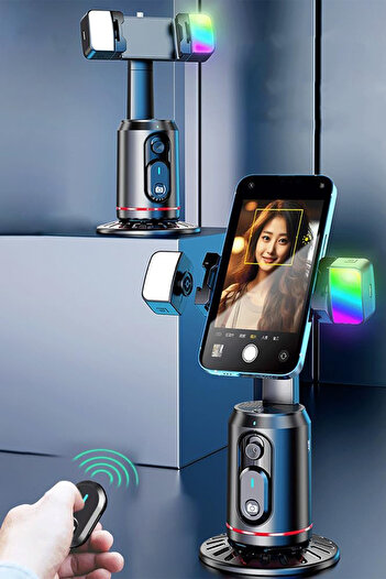 TECHNOMEN Bluetooth Kumandalı - LED Işıklı Yüz ve Hareket Takibi Yapan Tripod