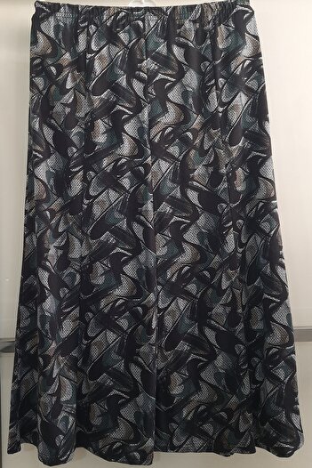 N.Y.YILDIZ Star Polyesterviscon Fabric Unlined Summer Waist Elastic Skirt