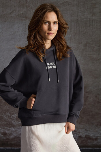 GRIMELANGE Joyner Women's Anthracite Sweatshirt with Embroidery Detail