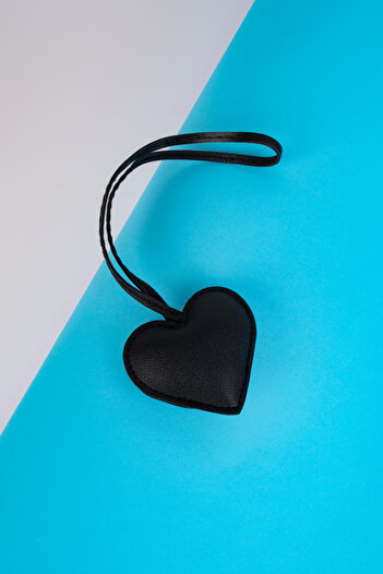 minebag Black Cute Heart Patterned Bag Accessory