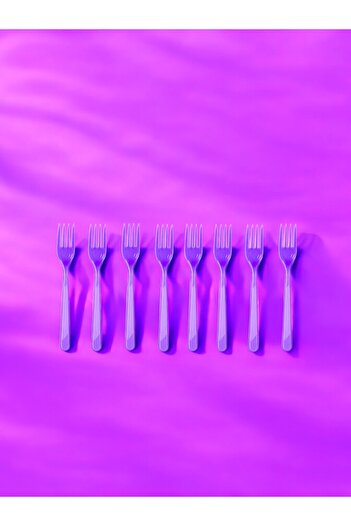 VibeHome 50Pcs Purple Forks - for Birthday Party and Fun Events