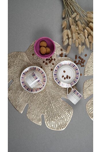 PORSER Pera Purple Coffee Cup Set 80Cc 2 People 4 Pieces