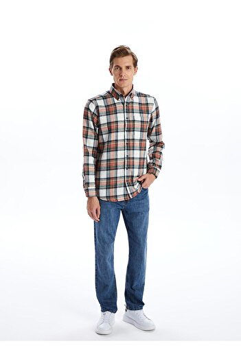LC Waikiki LCWAIKIKI Classic Regular Fit Довгорукавна картата сорочка для чоловіків