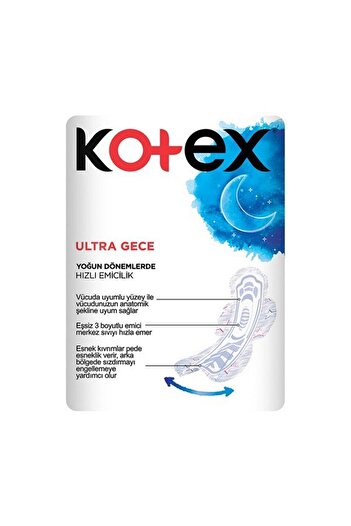 Kotex Ultra Süper Ekonomik Paket Gece Normal Uzun X 6 Paket