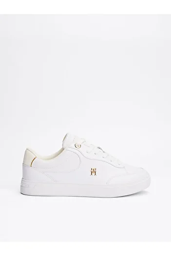 Tommy Hilfiger Dámské kožené kurtové tenisky TH Monogram – bílé