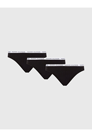 Tommy Hilfiger Women's Brand Logo Elastic Band Organic Cotton Daily Use Black-black-black Sports Bra