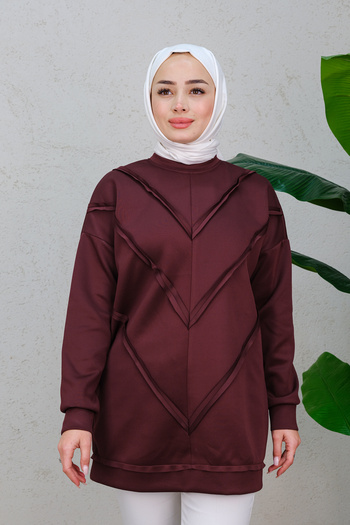 LOCCO Claret Red Tunic - Γυναικείο, Μπροστινό V Λεπτομέρεια