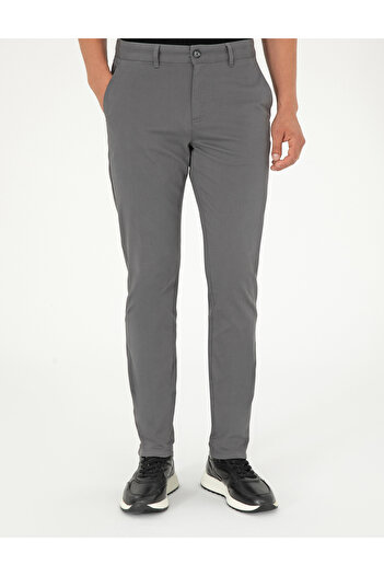 Pierre Cardin Gri Slim Fit Basic Kanvas Pantolon 50292522-VR024