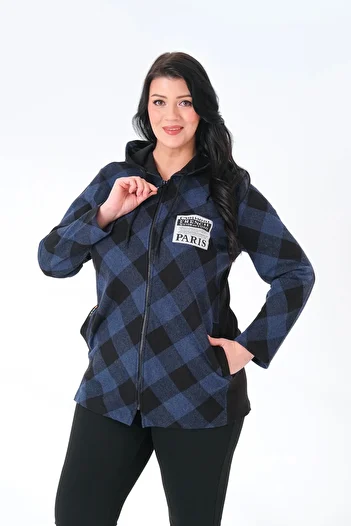Lady Majestic Plaid Hooded Plus Size Women's Lumberjack Shirt