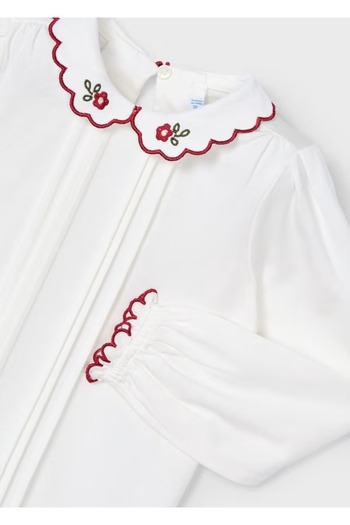 MAYORAL Red Embroidered Girl's Blouse