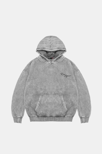 Sekizbiraltı Rise Again Printed Oversize Unisex Premium Washed White Hoodie
