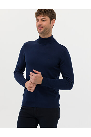 Pierre Cardin Πουλόβερ με ζιβάγκο με λεπτή εφαρμογή Navy Blue 50276531-VR059