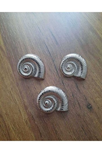 Beyna Special Design Silver Plated Metal Button 2.5 cm 1 Pack 3 Pieces