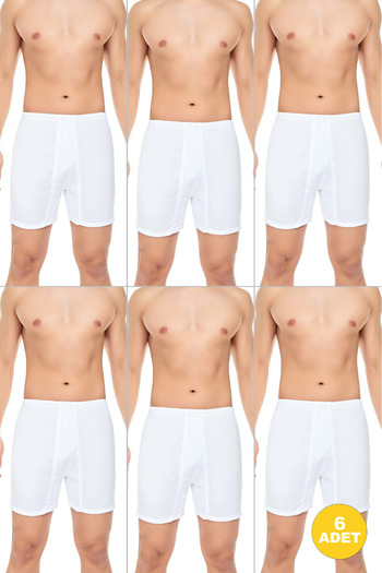 CENNETOĞLU Men's Combed Cotton Long Panties with Legs 6 Pack