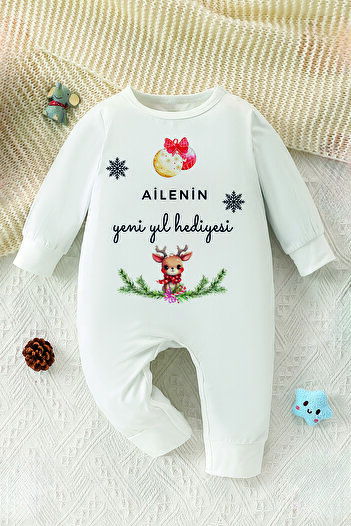 ADABEBEK New Year's Printed Family's Baby Romper - 10141