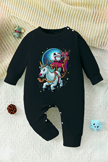 ADABEBEK Unicorn and Santa Printed Style Baby Romper 23084