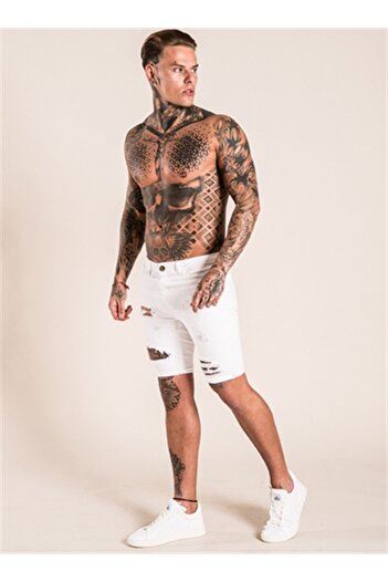 Boldy White Ripped Jean Shorts - Distressed Jeans - Jean Shorts White