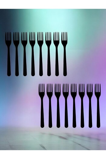 VibeHome 100 Pcs Black Fork - for Birthday Party and Fun Events
