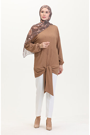 sefamerve Mink Tunic 1020-04 - Belted