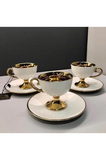 Sembol Victoria Gold White 6-Person Coffee Cup - Vogue-123