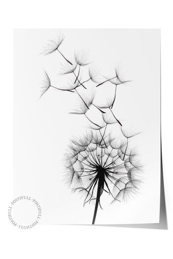 Postifull Dandelion Wish Poster, Frameless Wall Poster, Vertical Wall Painting Comfort Series No: 108520