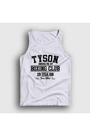 Presmono Unisex White Boxing Club Mike Tyson Athlete157772tt