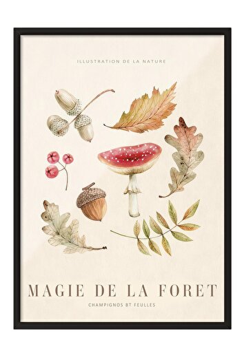 Postifull Magic of the Forest No1 Framed Painting, Vertical Wall Painting Comfort Series No:108564
