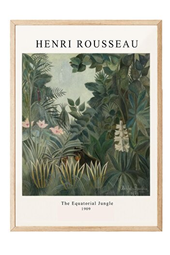Postifull Rousseau - the Equatorial Jungle Framed Painting, Vertical Wall Painting Comfort Series No:108498