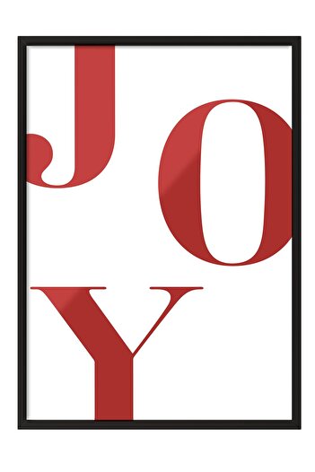 Postifull Joy in Red New Year Painting, Black Frame and Poster, Vertical Wall Painting Comfort Series No:108478