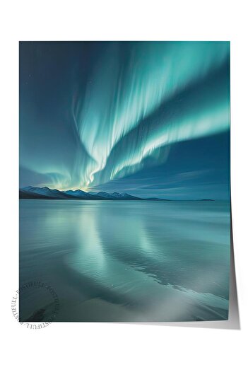 Postifull Northern Lights Poster, Unframed Wall Poster, Vertical Wall Painting Comfort Series No: 108366