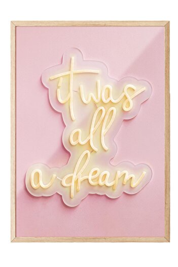 Postifull It Was All a Dream Framed Painting, Wooden Frame and Poster, Wall Painting Comfort Series No:108486