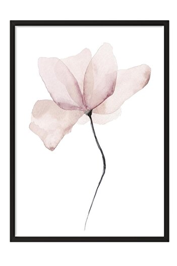 Postifull Watercolor Flower Framed Painting, Black Frame and Poster, Wall Painting Comfort Series No:108492