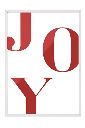 Postifull Joy in Red New Year Painting, White Frame and Poster, Vertical Wall Painting Comfort Series No:108478