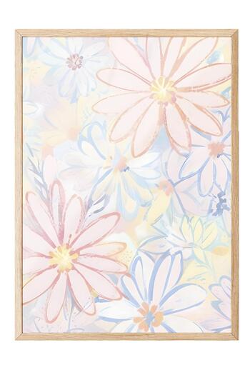 Postifull Crowded Blossom Framed Painting, Wooden Frame and Poster, Wall Painting Comfort Series No:108484