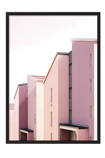 Postifull Shades of Pink Framed Painting, Black Frame and Poster, Wall Painting Comfort Series No:108487