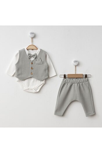 Minimus Newborn Baby Boy Vest with Bow Tie Badili Trousers Special Day Suit Mevlüt Babyshower Wedding Engagement