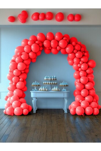 VibeHome 20Pcs 12" Metallic Red Balloon - for Birthday Party and Fun Events