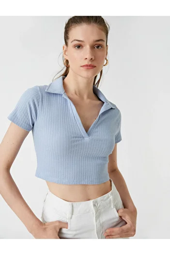 Koton Tričko Crop Polo s krátkým rukávem