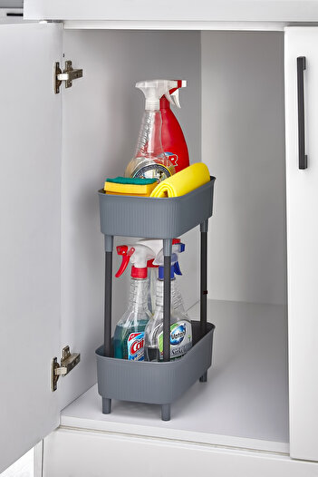 ASlife Home Two-Layer Under-Eye Cabinet Organizer