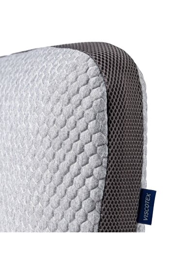 VİSCOTEX Doğal Lif Kılıflı Hava Kanallı Boyun Destekli Visco Ortopedik Yastık 60x40x13 Cm, Gri