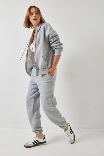Bianco Lucci Women's Hoodie and Pocket Cardigan Set - Mbhs015 60601015